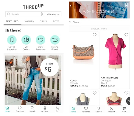 ThredUP se ha convetido en una de las apps para vender ropa de segunda mano más conocidas en Estados Unidos.